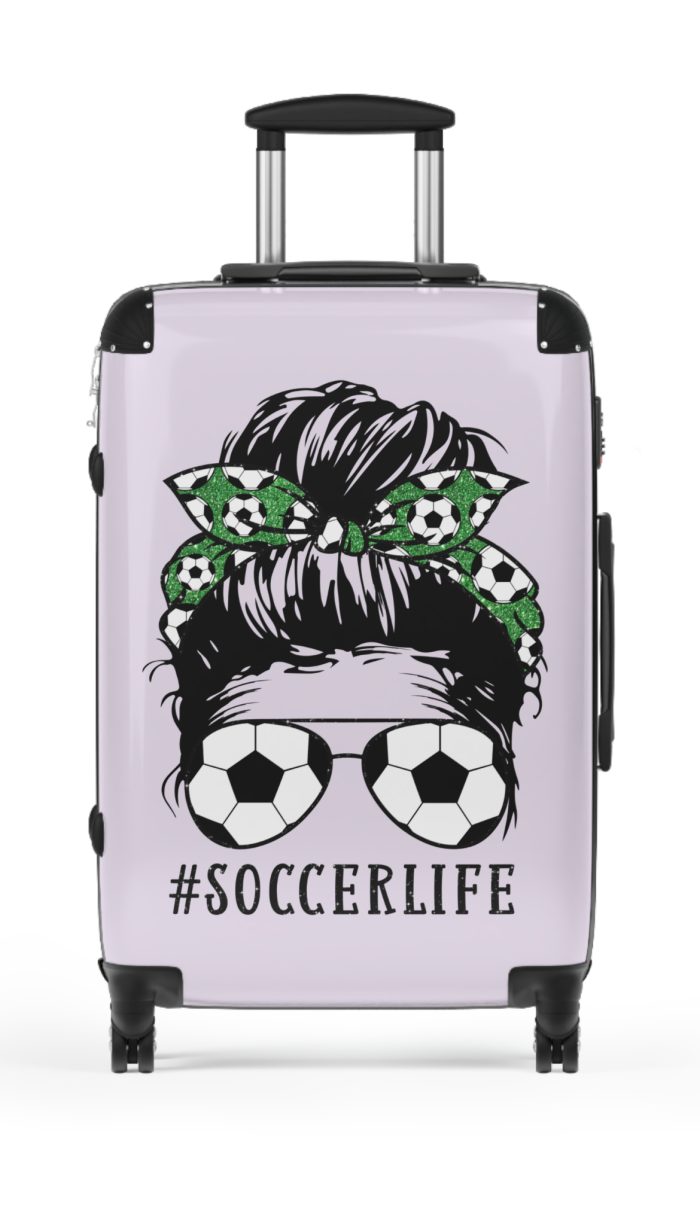 Soccer Life Suitcase - A sporty travel companion for those who live the soccer life. Stylish design meets functionality for the avid football enthusiast.