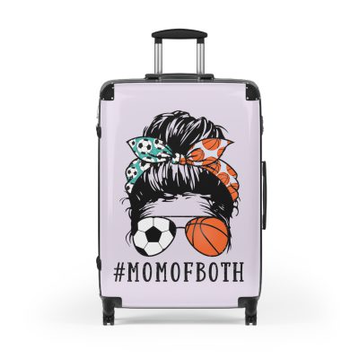 Soccer Basketball Mom Suitcase - A slam dunk in style for moms juggling soccer games and basketball courts with finesse.