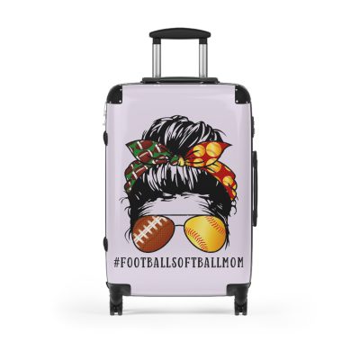 Football Softball Mom Suitcase - A stylish and versatile companion for moms cheering on football fields and softball diamonds.