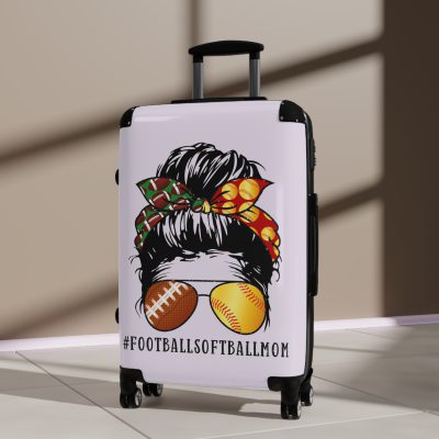 Football Softball Mom Suitcase - A stylish and versatile companion for moms cheering on football fields and softball diamonds.