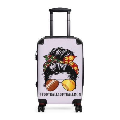 Football Softball Mom Suitcase - A stylish and versatile companion for moms cheering on football fields and softball diamonds.