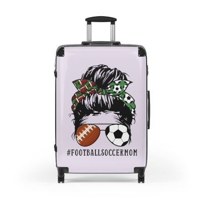 Football Soccer Mom Suitcase - A stylish companion for moms juggling soccer matches and football games.