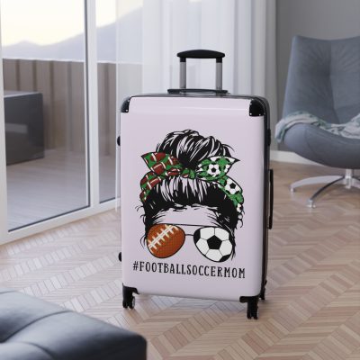 Football Soccer Mom Suitcase - A stylish companion for moms juggling soccer matches and football games.