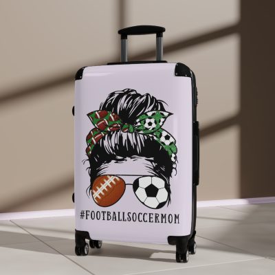 Football Soccer Mom Suitcase - A stylish companion for moms juggling soccer matches and football games.