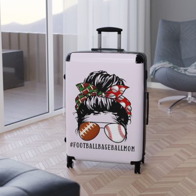 Football Baseball Mom Suitcase - A winning accessory for moms on the go, mastering both football fields and baseball diamonds.