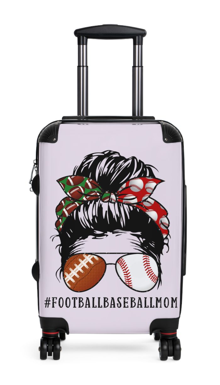 Football Baseball Mom Suitcase - A winning accessory for moms on the go, mastering both football fields and baseball diamonds.