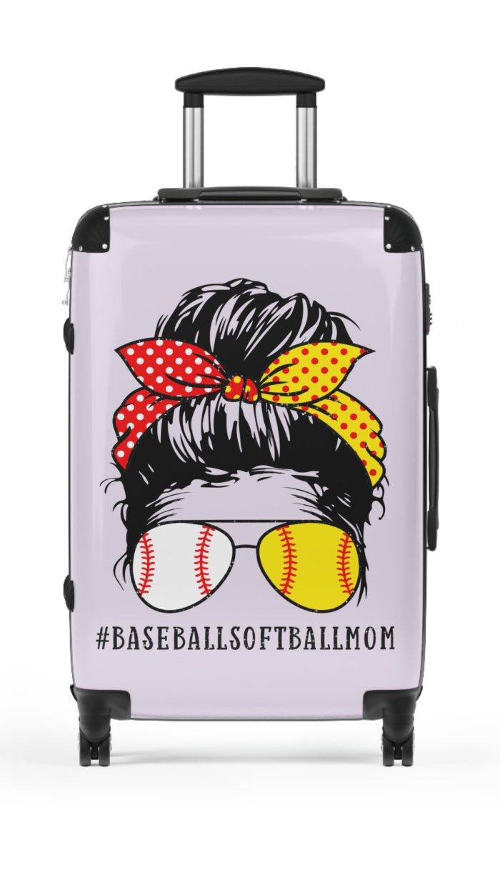 Baseball Softball Mom Suitcase - Your go-to travel companion, designed for moms who hit home runs both in the stands and at home.