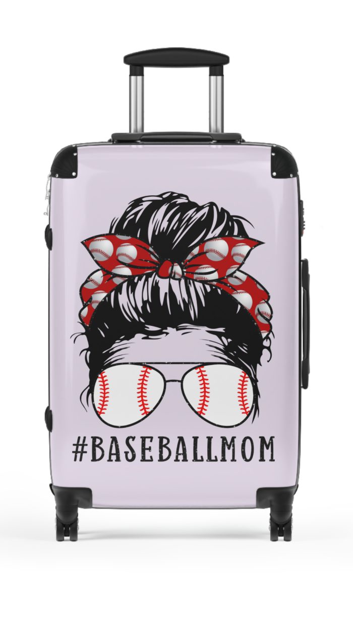 Baseball Mom Suitcase - Your ideal travel companion, designed for moms who hit home runs both in the stands and at home.