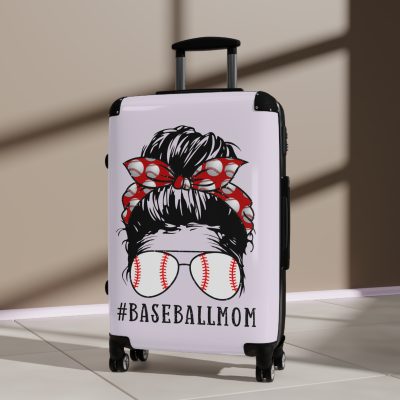 Baseball Mom Suitcase - Your ideal travel companion, designed for moms who hit home runs both in the stands and at home.