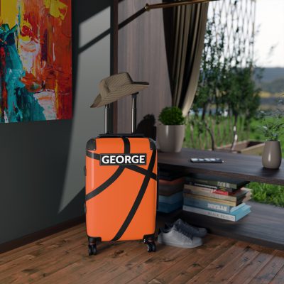 Custom Basketball Suitcase - Durable, personalized luggage with a custom basketball-themed design, ideal for sports lovers who travel in style.