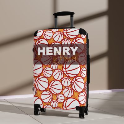 Custom Basketball Suitcase - Durable, personalized luggage with a custom basketball-themed design, ideal for sports lovers who travel in style.