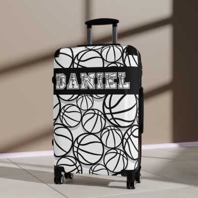 Custom Basketball Suitcase - Durable, personalized luggage with a custom basketball-themed design, ideal for sports lovers who travel in style.