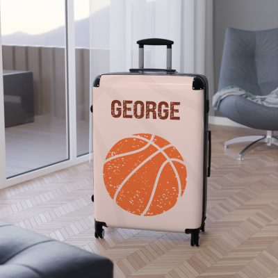 Custom Basketball Suitcase - Durable, personalized luggage with a custom basketball-themed design, ideal for sports lovers who travel in style.