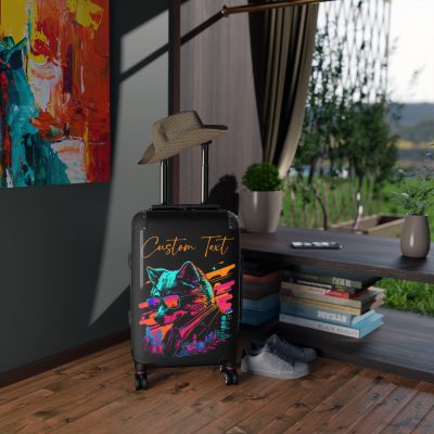 Custom Gangster Wolf Suitcase - Edgy luggage featuring a personalized gangster wolf design for the adventurous traveler.