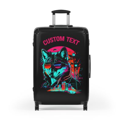 Custom Gangster Wolf Suitcase - Edgy luggage featuring a personalized gangster wolf design for the adventurous traveler.