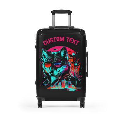 Custom Gangster Wolf Suitcase - Edgy luggage featuring a personalized gangster wolf design for the adventurous traveler.