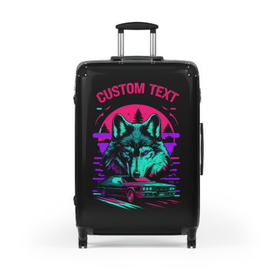 Custom Gangster Wolf Suitcase - Edgy luggage featuring a personalized gangster wolf design for the adventurous traveler.