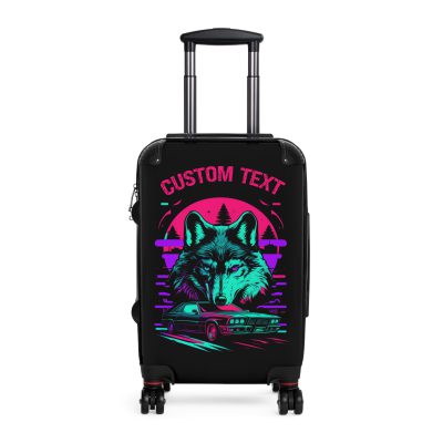 Custom Gangster Wolf Suitcase - Edgy luggage featuring a personalized gangster wolf design for the adventurous traveler.