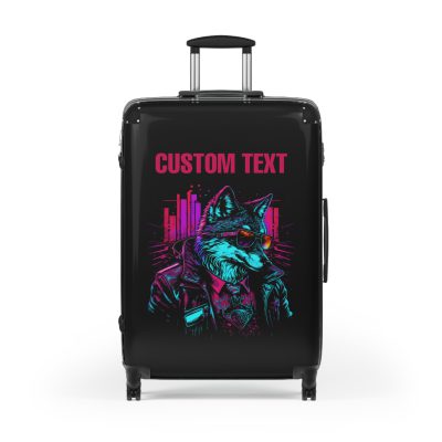 Custom Gangster Wolf Suitcase - Edgy luggage featuring a personalized gangster wolf design for the adventurous traveler.