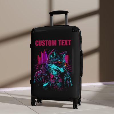 Custom Gangster Wolf Suitcase - Edgy luggage featuring a personalized gangster wolf design for the adventurous traveler.