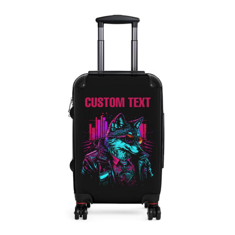 Custom Gangster Wolf Suitcase - Edgy luggage featuring a personalized gangster wolf design for the adventurous traveler.