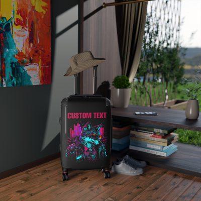 Custom Gangster Wolf Suitcase - Edgy luggage featuring a personalized gangster wolf design for the adventurous traveler.