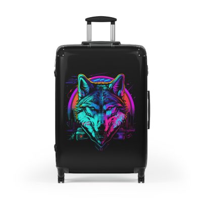 Gangster Wolf Suitcase - Stylish and edgy luggage showcasing a fierce gangster wolf design for the bold traveler.