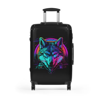 Gangster Wolf Suitcase - Stylish and edgy luggage showcasing a fierce gangster wolf design for the bold traveler.