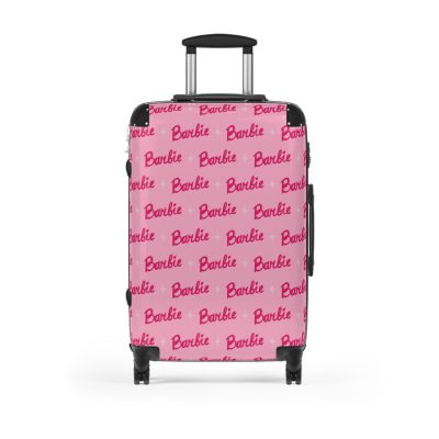 Stylish Pink Barbie suitcase, a durable and glamorous travel companion. Crafted with pink Barbie designs, it's perfect for enthusiasts on the go.