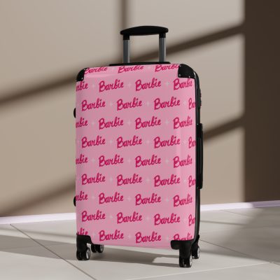 Stylish Pink Barbie suitcase, a durable and glamorous travel companion. Crafted with pink Barbie designs, it's perfect for enthusiasts on the go.