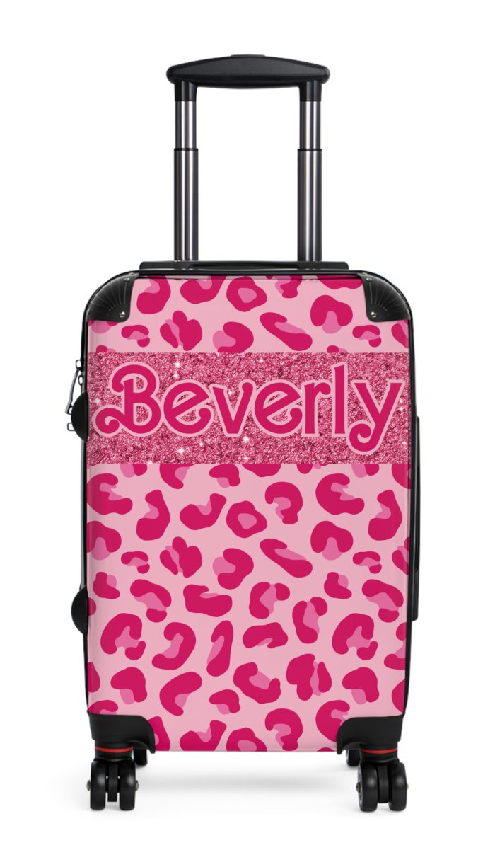 Glamorous Custom Pink Barbie suitcase, a durable and personalized travel companion. Crafted with chosen pink Barbie designs, it's perfect for enthusiasts on the go.