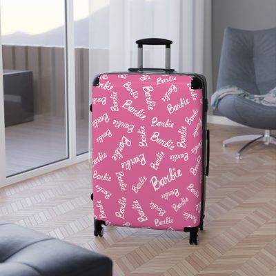 Stylish Pink Barbie suitcase, a durable and glamorous travel companion. Crafted with pink Barbie designs, it's perfect for enthusiasts on the go.