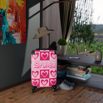 Glamorous Custom Pink Barbie suitcase, a durable and personalized travel companion. Crafted with chosen pink Barbie designs, it's perfect for enthusiasts on the go.