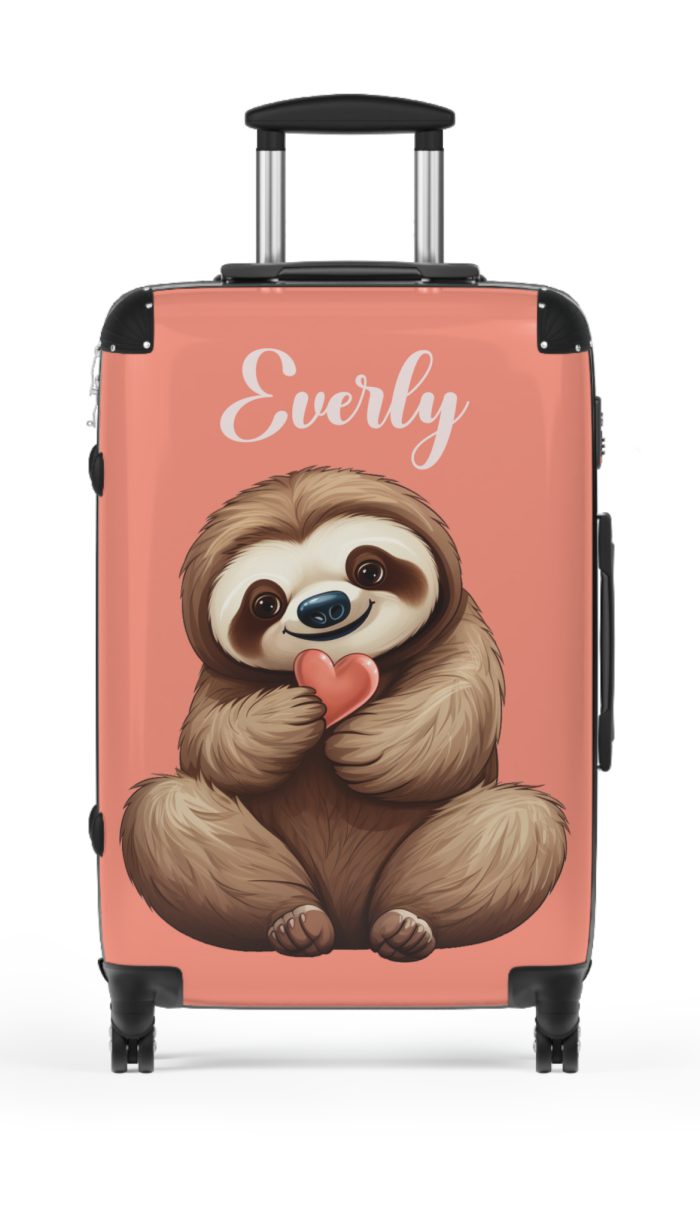 Whimsical Custom Cute Sloth suitcase, a durable and personalized travel companion. Crafted with chosen cute sloth designs, it's perfect for enthusiasts on the go.