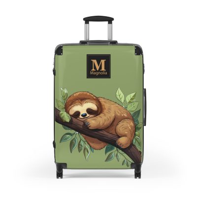 Whimsical Custom Cute Sloth suitcase, a durable and personalized travel companion. Crafted with chosen cute sloth designs, it's perfect for enthusiasts on the go.