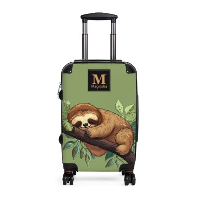 Whimsical Custom Cute Sloth suitcase, a durable and personalized travel companion. Crafted with chosen cute sloth designs, it's perfect for enthusiasts on the go.