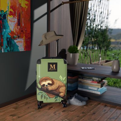 Whimsical Custom Cute Sloth suitcase, a durable and personalized travel companion. Crafted with chosen cute sloth designs, it's perfect for enthusiasts on the go.