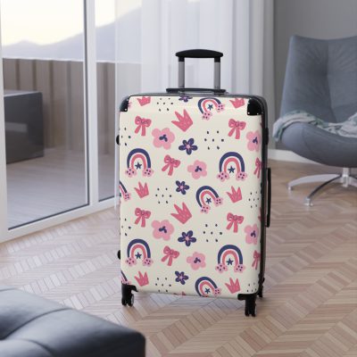 Enchanting rainbow unicorn suitcase, perfect for unicorn enthusiasts. Vibrant design and durable build make it a magical and practical travel companion.