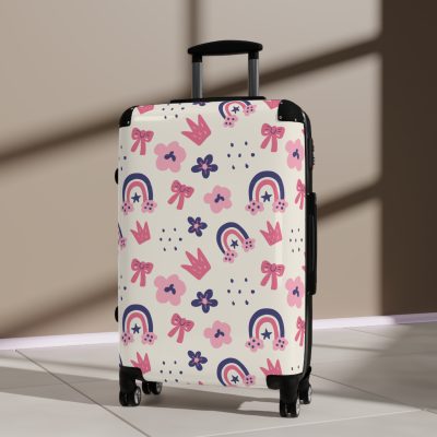 Enchanting rainbow unicorn suitcase, perfect for unicorn enthusiasts. Vibrant design and durable build make it a magical and practical travel companion.