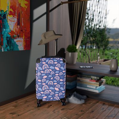 Enchanting rainbow unicorn suitcase, perfect for unicorn enthusiasts. Vibrant design and durable build make it a magical and practical travel companion.