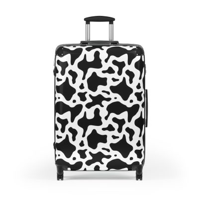 Cow Print Suitcase - A stylish luggage featuring a chic cow print design, perfect for travelers who want to add a touch of luxury to their journeys.