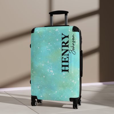 Watercolor Custom Suitcase - A bespoke travel companion featuring custom watercolor designs, reflecting your individuality on every adventure.