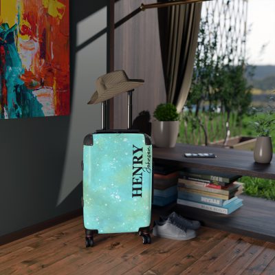 Watercolor Custom Suitcase - A bespoke travel companion featuring custom watercolor designs, reflecting your individuality on every adventure.