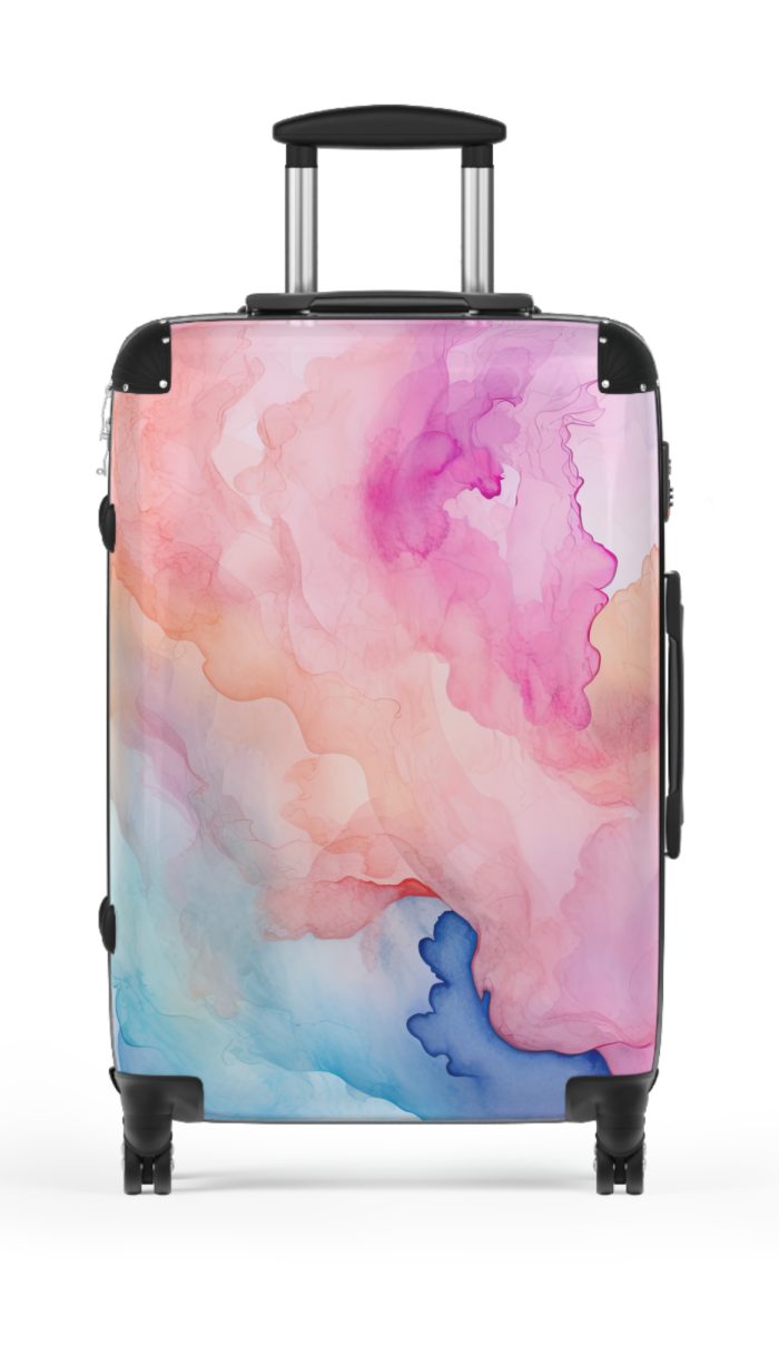 Pastel Watercolor Suitcase - A travel essential adorned with soothing pastel hues, adding a touch of serenity to your voyages.