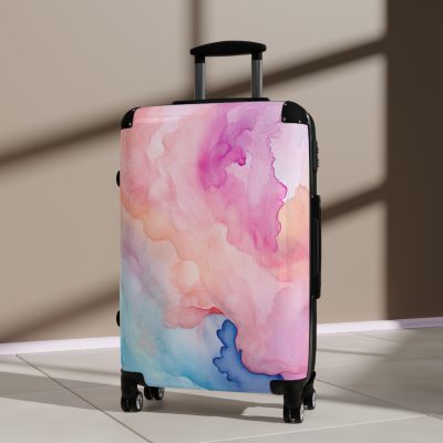 Pastel Watercolor Suitcase - A travel essential adorned with soothing pastel hues, adding a touch of serenity to your voyages.