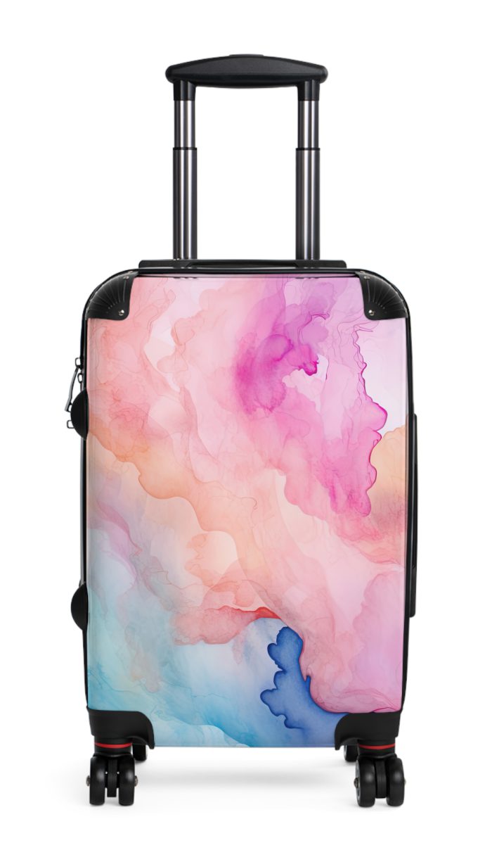 Pastel Watercolor Suitcase - A travel essential adorned with soothing pastel hues, adding a touch of serenity to your voyages.