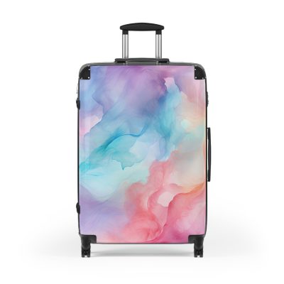 Pastel Watercolor Suitcase - A travel essential adorned with soothing pastel hues, adding a touch of serenity to your voyages.