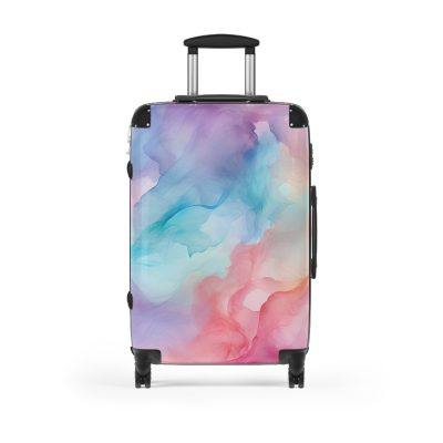 Pastel Watercolor Suitcase - A travel essential adorned with soothing pastel hues, adding a touch of serenity to your voyages.