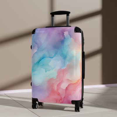 Pastel Watercolor Suitcase - A travel essential adorned with soothing pastel hues, adding a touch of serenity to your voyages.