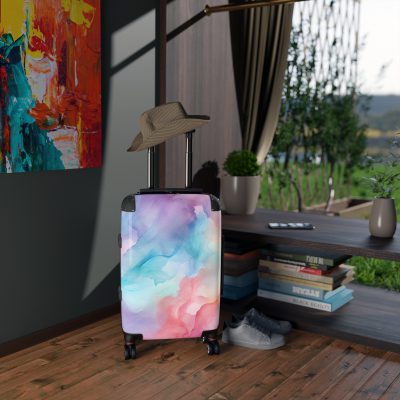 Pastel Watercolor Suitcase - A travel essential adorned with soothing pastel hues, adding a touch of serenity to your voyages.